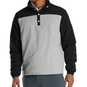 FootJoy Men's Thermal Mid Layer Pullover Black/Gray Snap Closure Golf Outdoors L